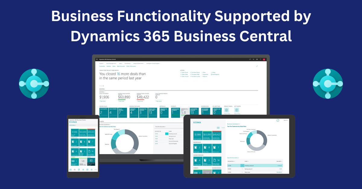 Business Functionality Supported by Dynamics 365 Business Central