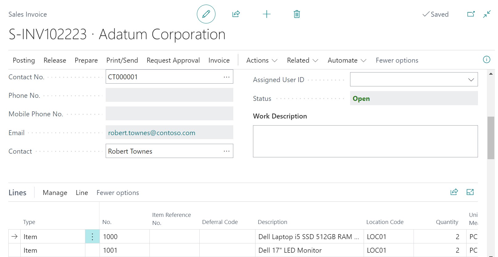 Business Functionality Supported by Dynamics 365 Business Central - Sales