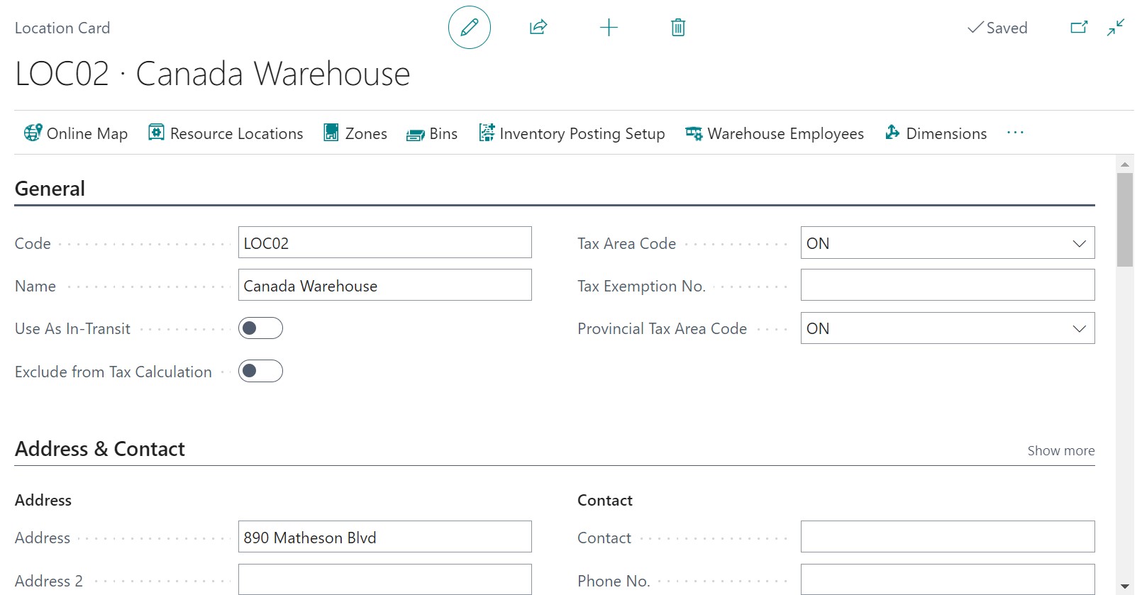 Business Functionality Supported by Dynamics 365 Business Central - warehouse