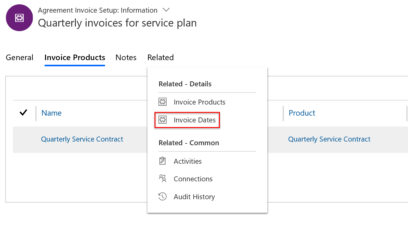 Dynamics 365 Field Service agreement invoice dates